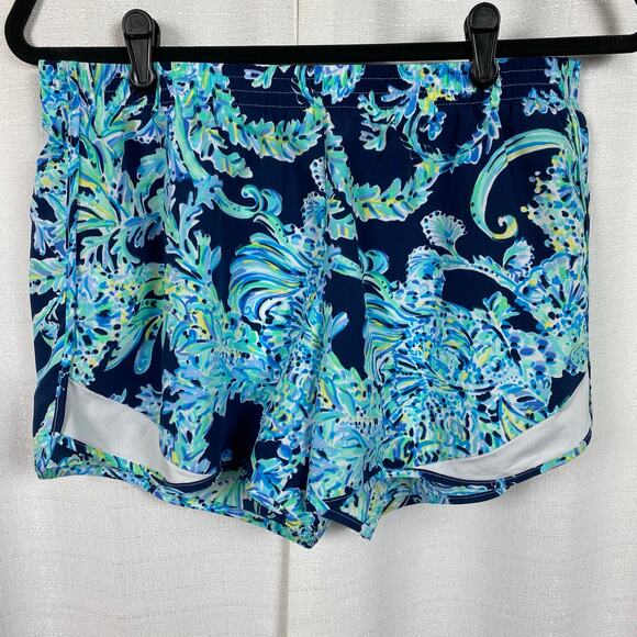Lilly Pulitzer Luxletic Ocean Trail Shorts High Tide Navy Scuba Doo Sz.M - Picture 7 of 15